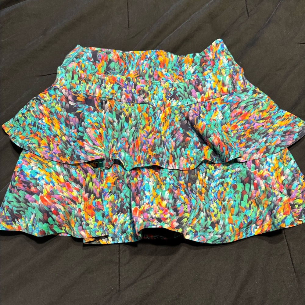Dona Jo tiered ruffle athletic skort